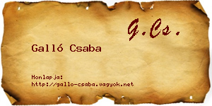 Galló Csaba névjegykártya